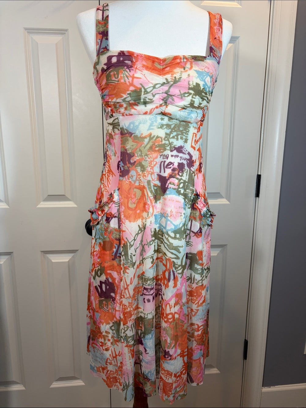 Weston Wear size Small Multicolor graffiti Print Dress